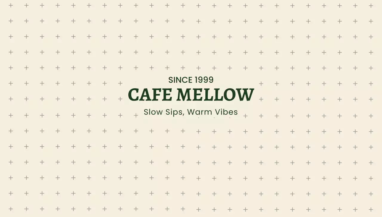 アイボリー シンプル カフェ ロゴ パターン