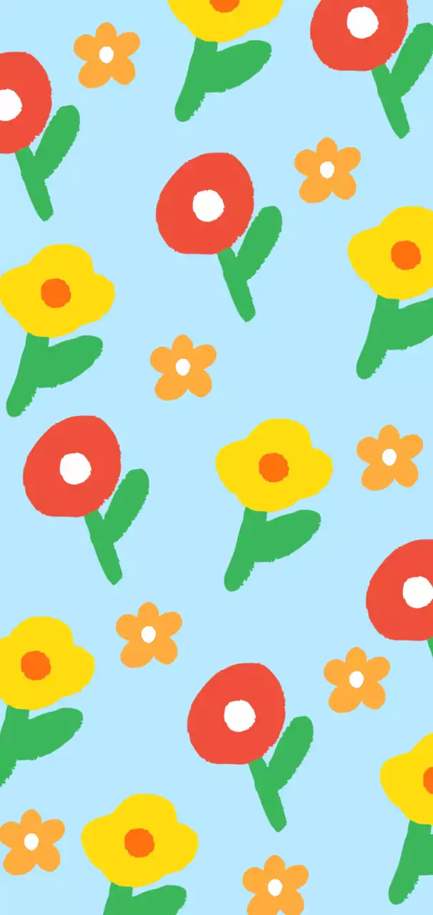 하늘색 아기자기한 꽃무늬 패턴