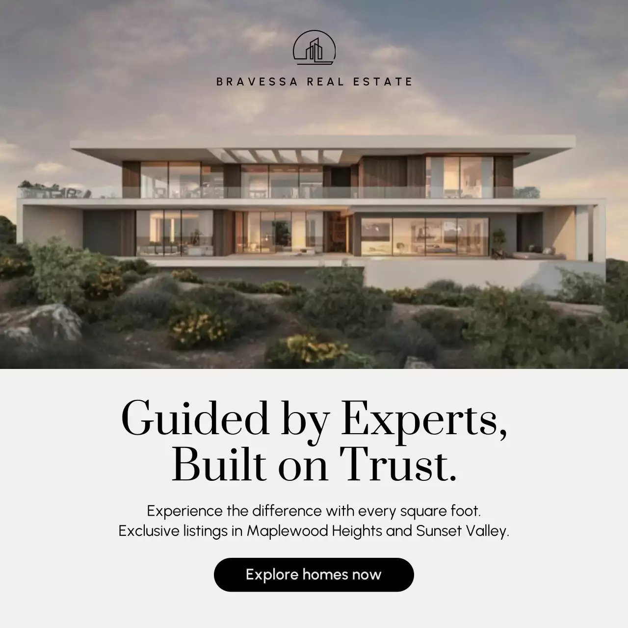 Beige Modern Real Estate Advertisement Instagram Post