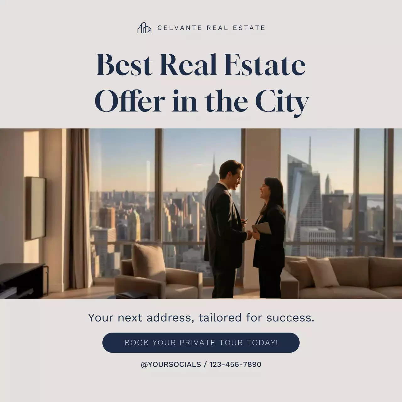 Beige Modern Real Estate Promotion Instagram Post