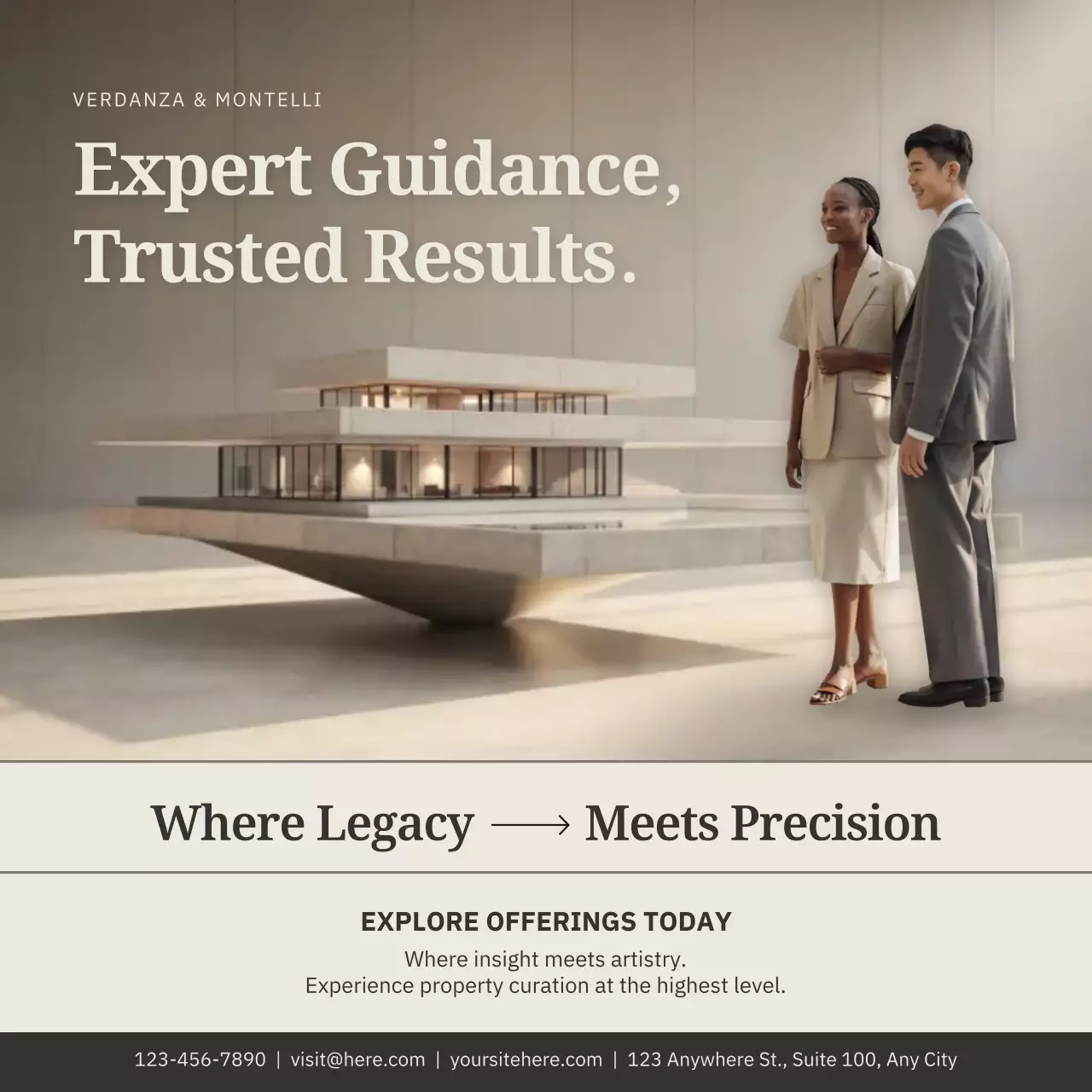 Beige Modern Architecture Advertisement Instagram Post