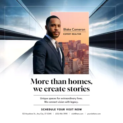 Blue Modern Real Estate Promotion Instagram Post