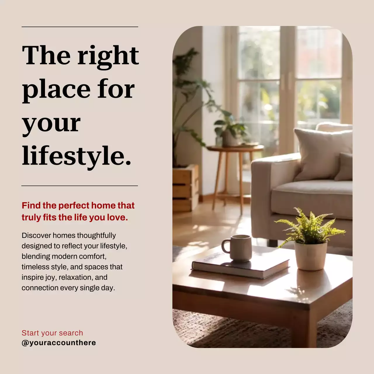 Beige Modern Lifestyle Advertisement Instagram Post