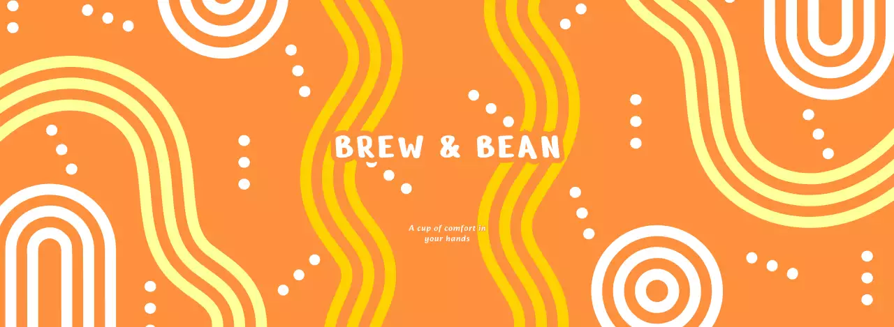 オレンジ ポップ カフェ ロゴ パターン