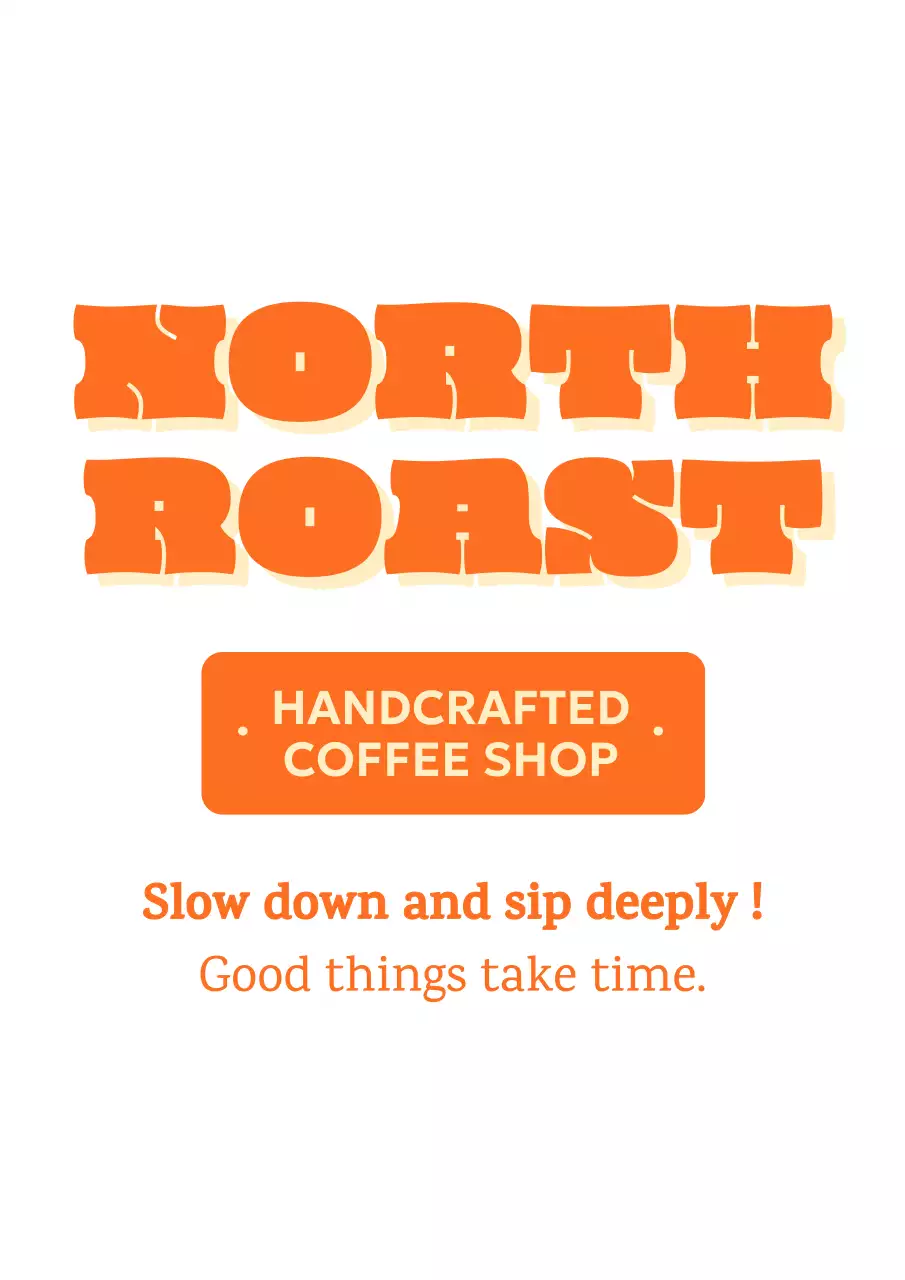 オレンジ ポップ コーヒーショップ ロゴ テキスト