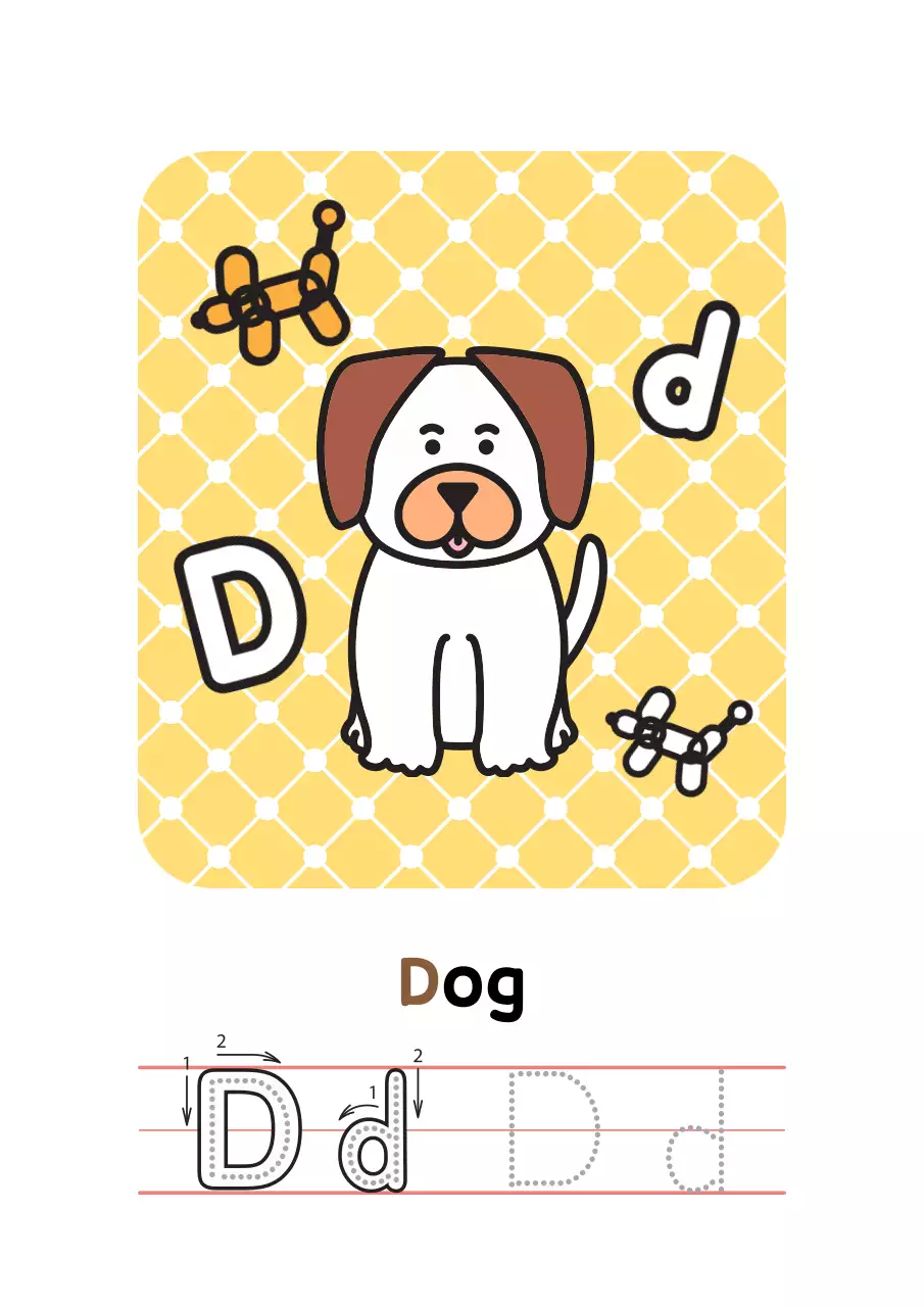 노랑 아기자기한 알파벳 교육 자료 A to H