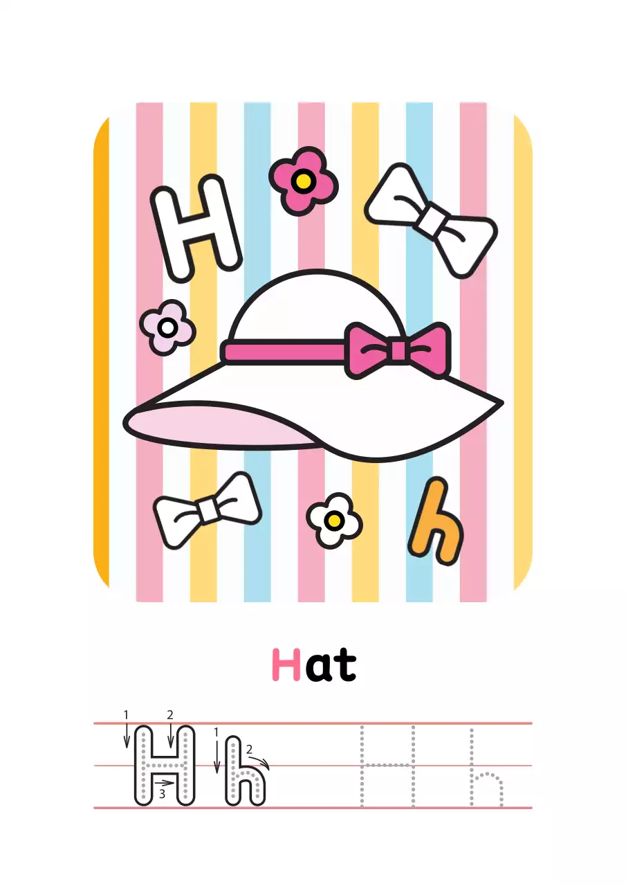 노랑 아기자기한 알파벳 교육 자료 A to H