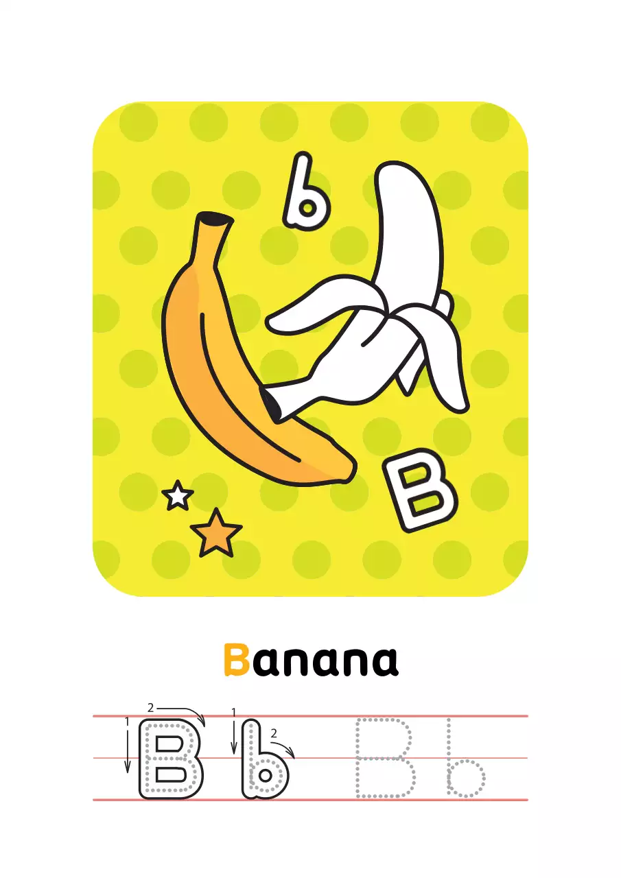 노랑 아기자기한 알파벳 교육 자료 A to H