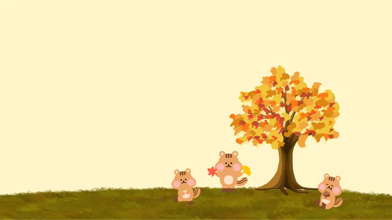 베이지 아기자기한 가을 엽서