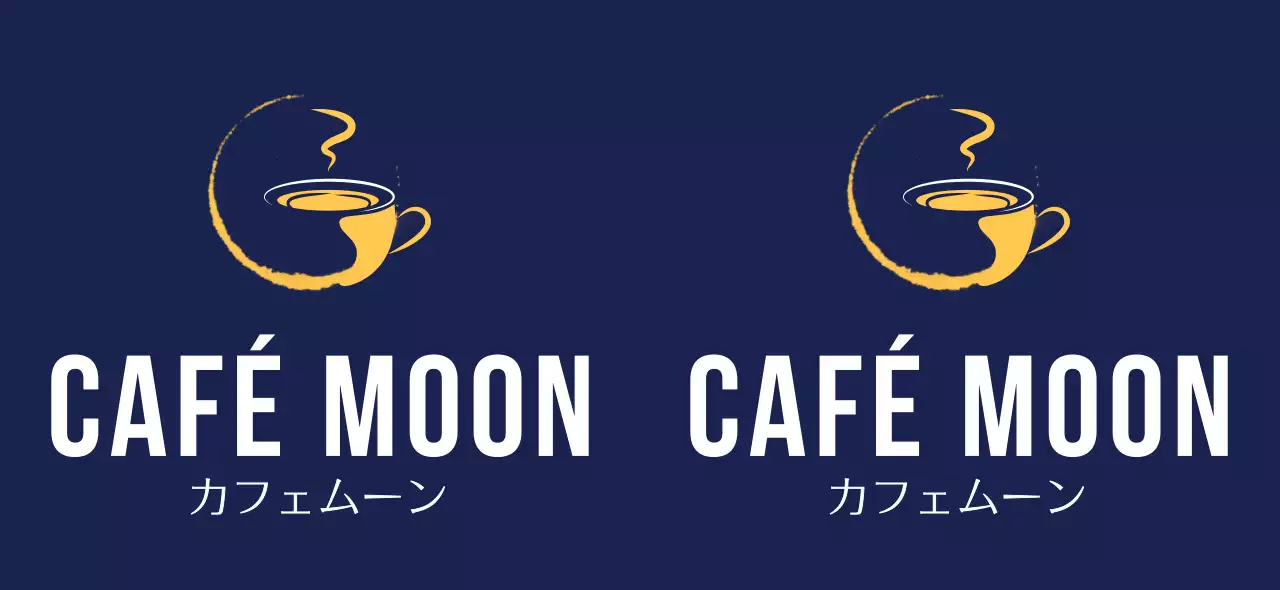 ネイビー モダン カフェ ロゴ イラスト