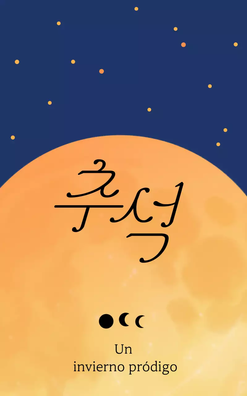 Celebración sencilla de Chuseok en azul