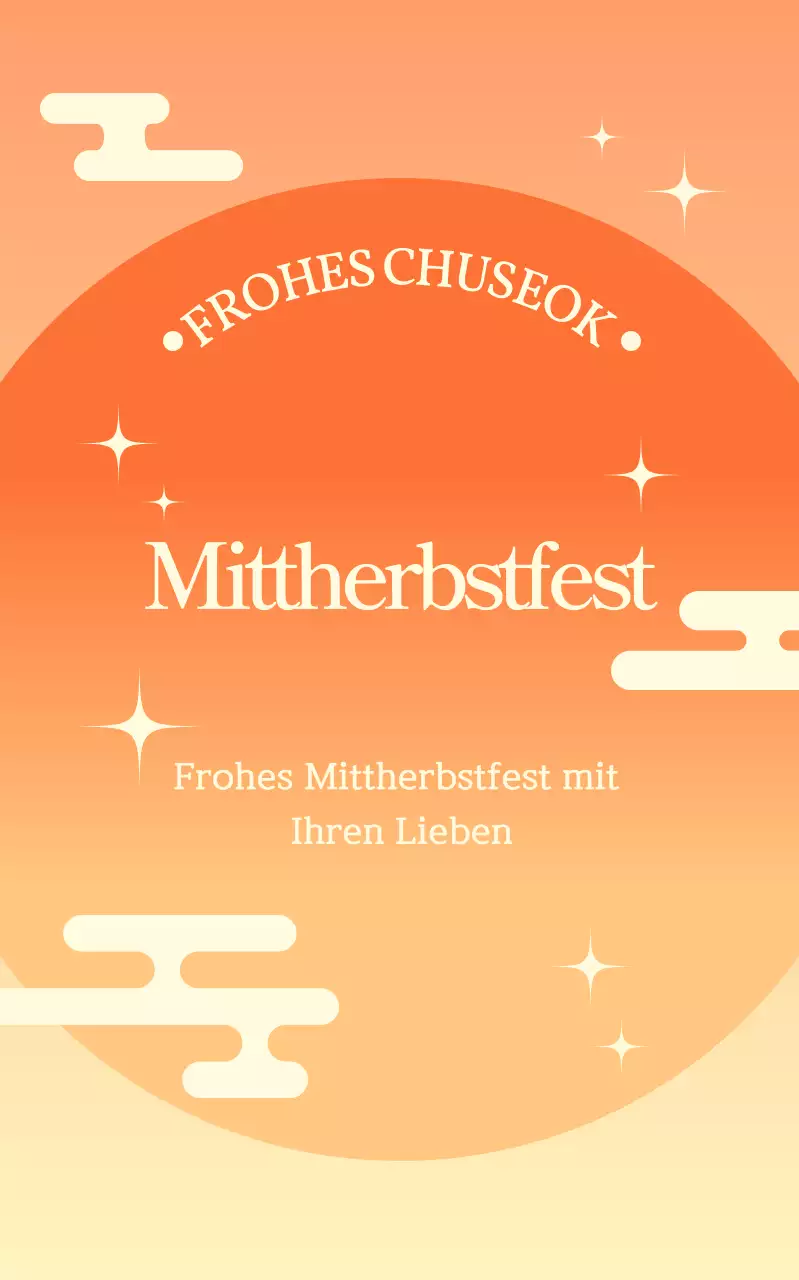 Orangefarbene einfache Chuseok-Grüße