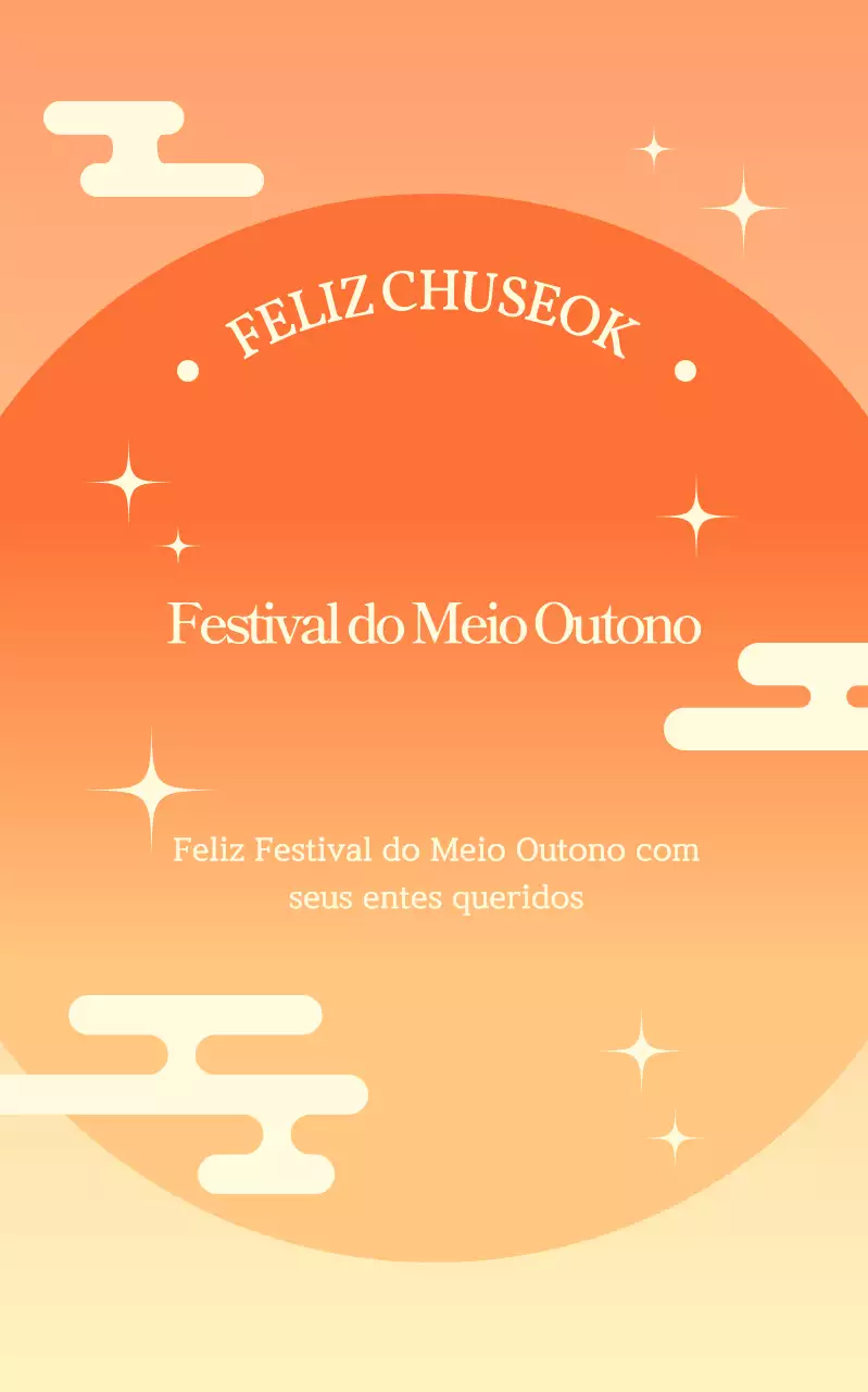 Saudações Chuseok Simples Laranja