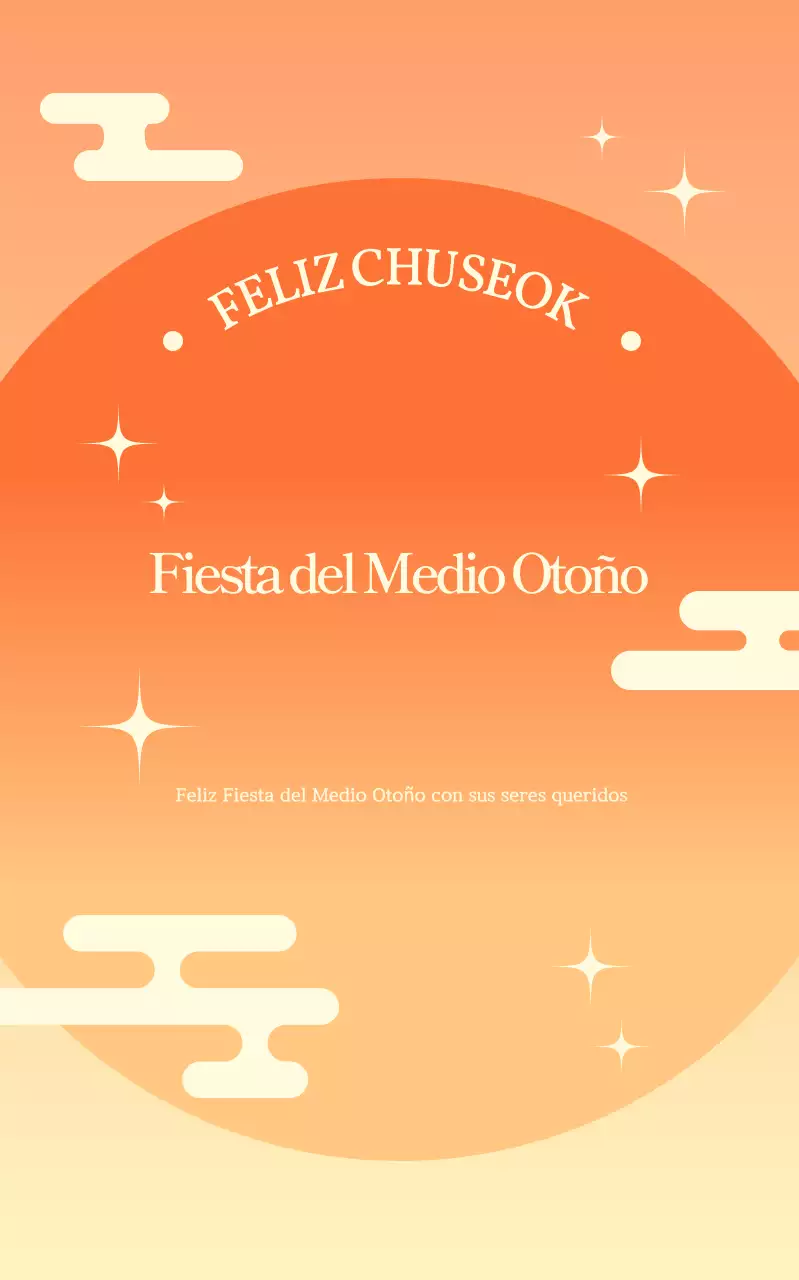 Saludos sencillos de Chuseok en naranja