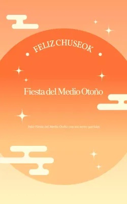 Saludos sencillos de Chuseok en naranja