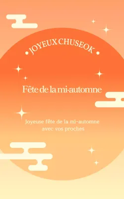 Salutations simples de Chuseok en orange