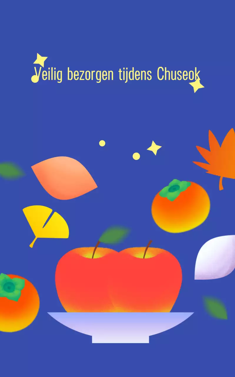 Blauwe schattige Chuseok-advertentie
