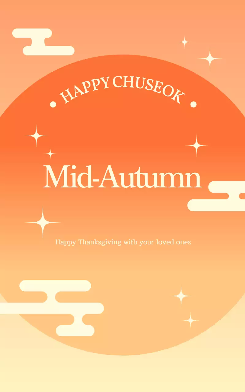 Orange Simple Chuseok Greetings