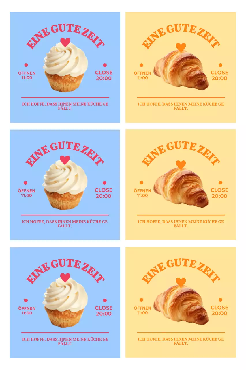 Einfache Café-Werbeaufkleber mit Fotos