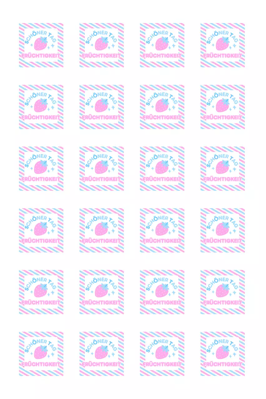 Niedliche Streifen- und Illustrationsaufkleber