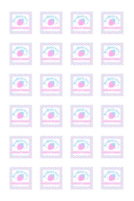 Niedliche Streifen- und Illustrationsaufkleber