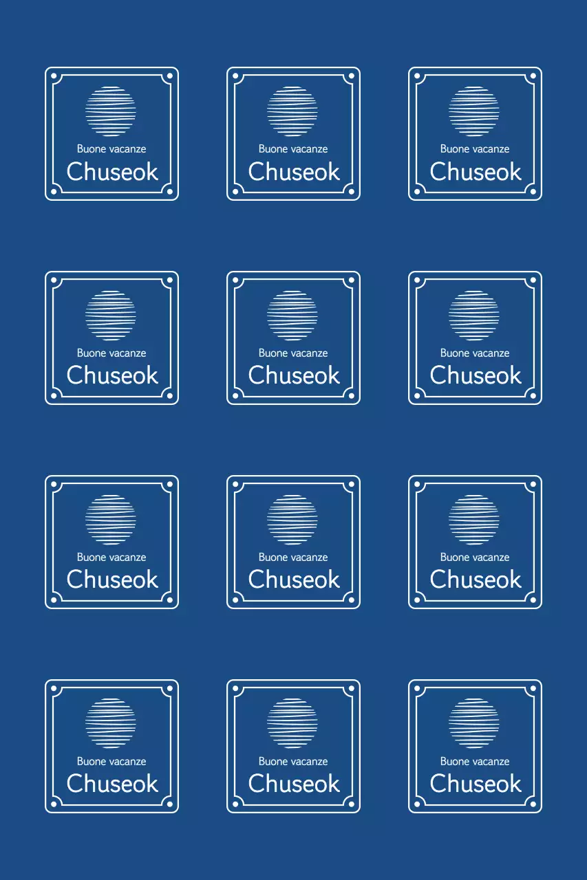 Saluti Chuseok con bordi tradizionali e luna fluttuante