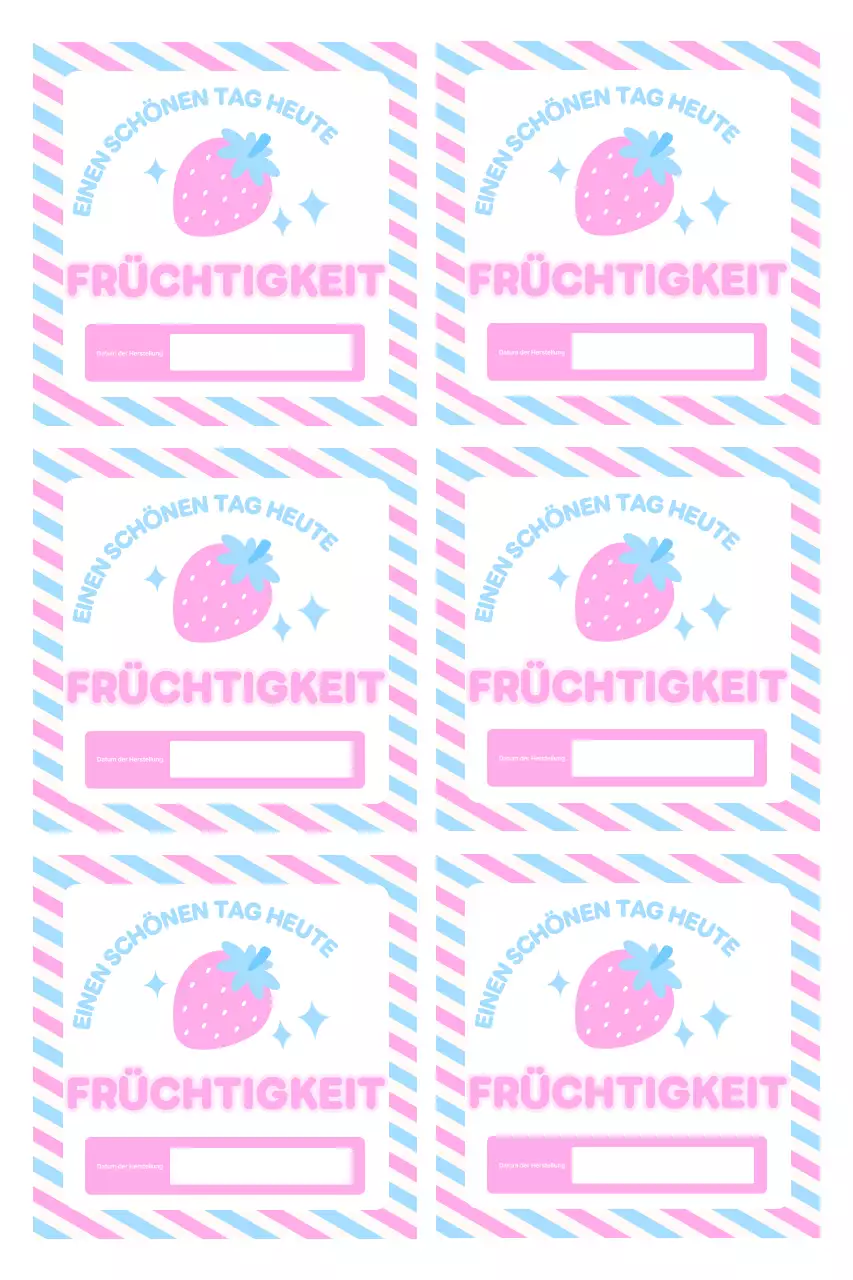 Niedliche Streifen- und Illustrationsaufkleber