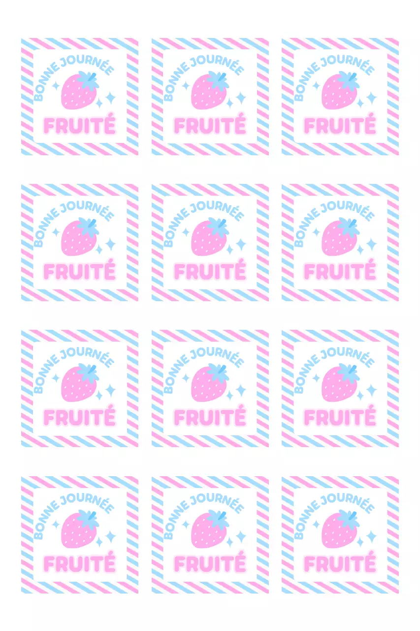 Autocollants à rayures et illustrations mignons