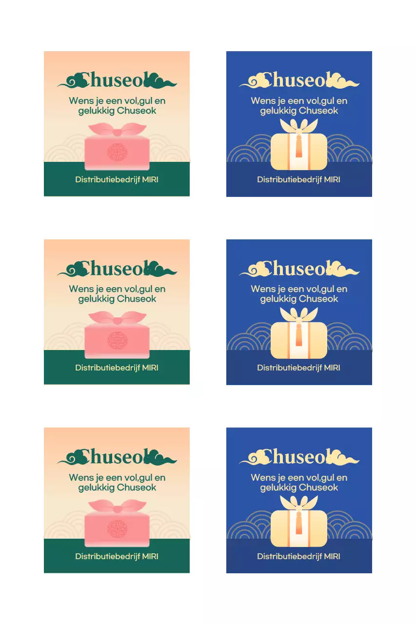 Het promoten van traditioneel Chuseok met behulp van gradiënten