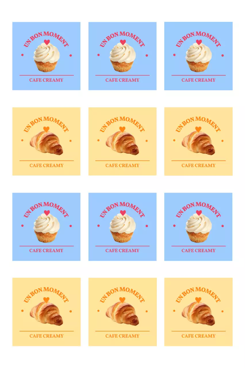 Autocollants promotionnels simples pour café avec photos