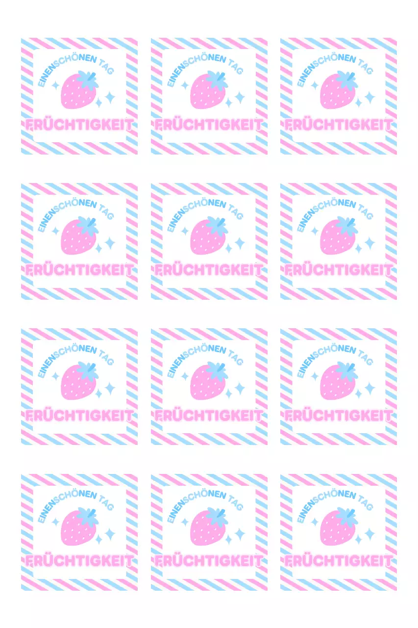 Niedliche Streifen- und Illustrationsaufkleber