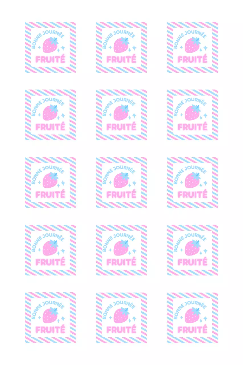 Autocollants à rayures et illustrations mignons