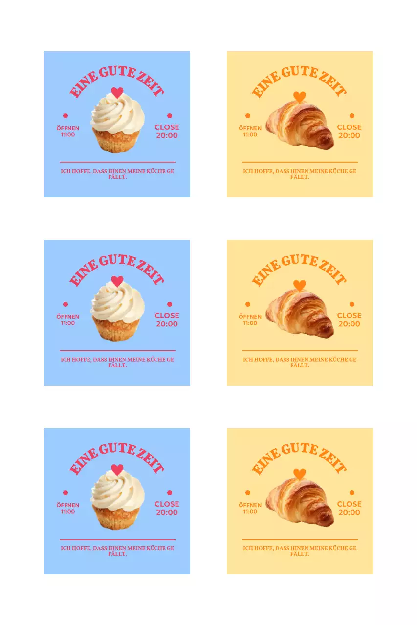 Einfache Café-Werbeaufkleber mit Fotos