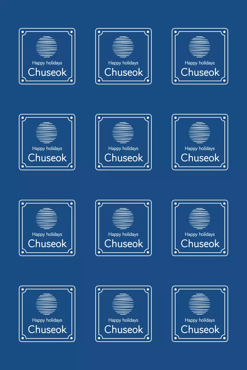 Lời chào mừng Chuseok với đường viền truyền thống và mặt trăng nổi