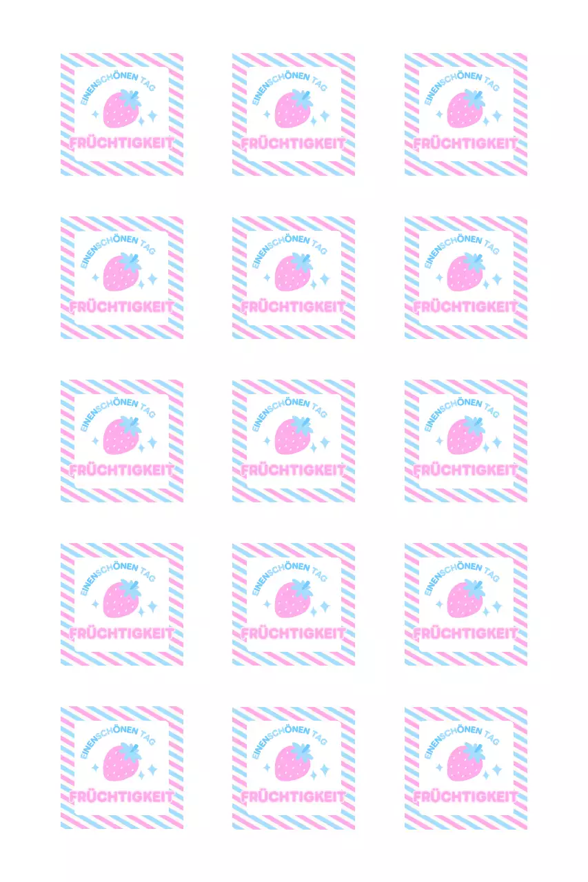 Niedliche Streifen- und Illustrationsaufkleber