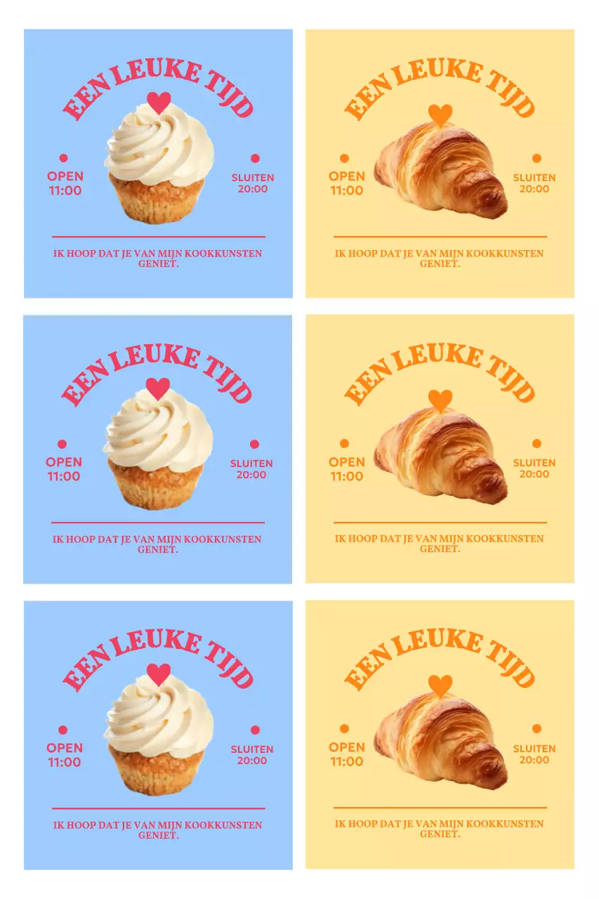 Eenvoudige promotiestickers voor cafés met foto's