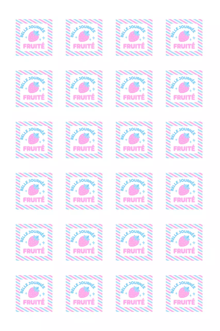 Autocollants à rayures et illustrations mignons