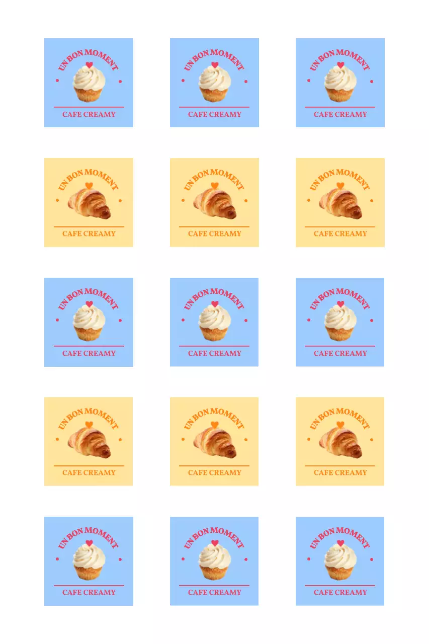 Nhãn dán quảng cáo quán cà phê đơn giản có hình ảnh