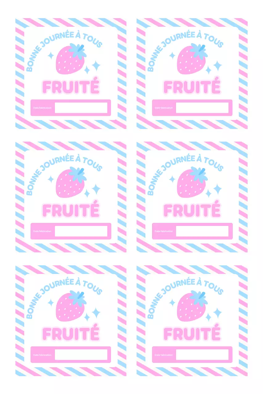 Autocollants à rayures et illustrations mignons