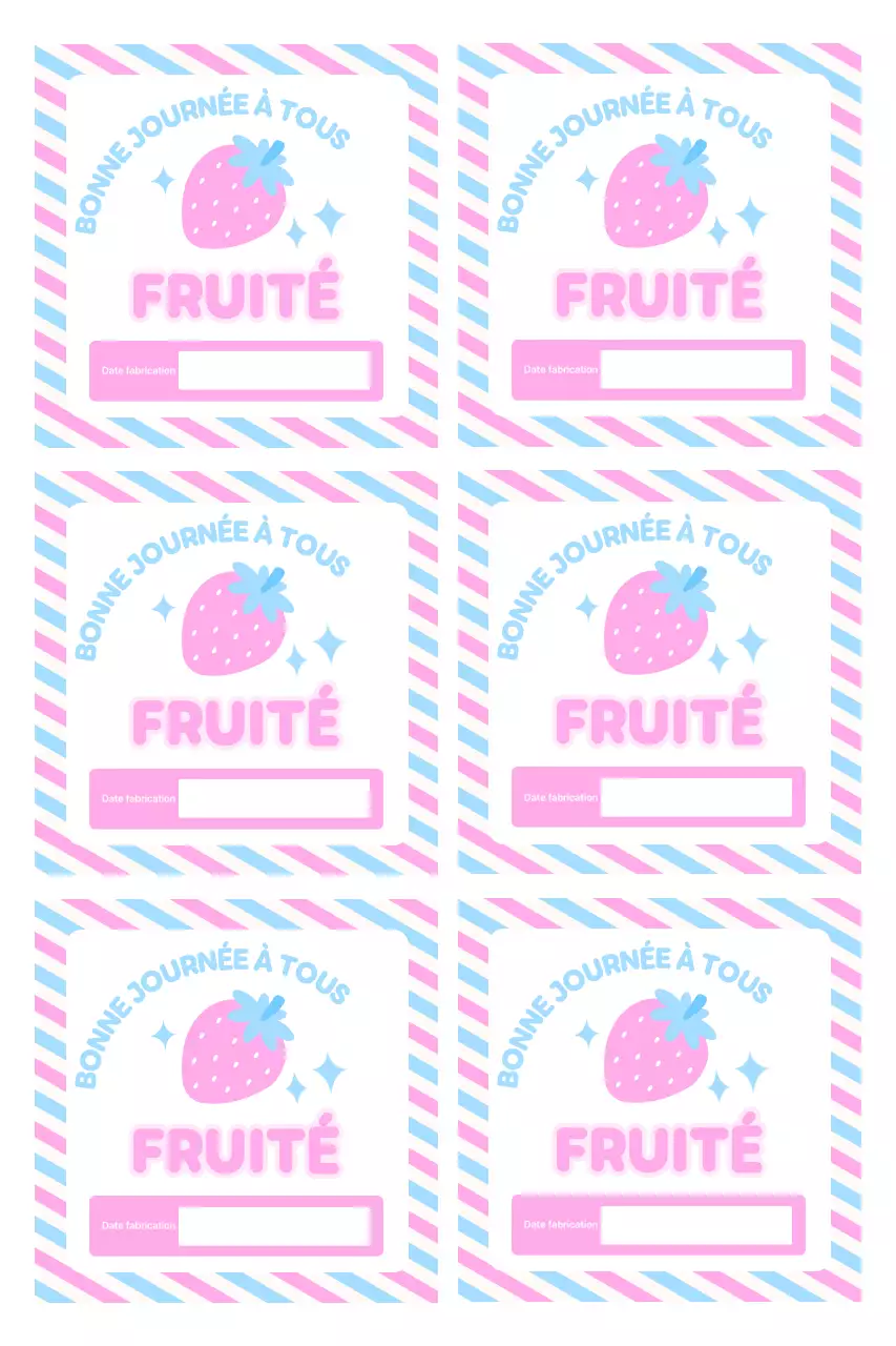 Autocollants à rayures et illustrations mignons