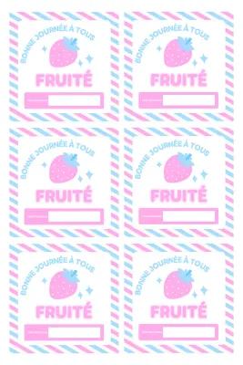 Autocollants à rayures et illustrations mignons