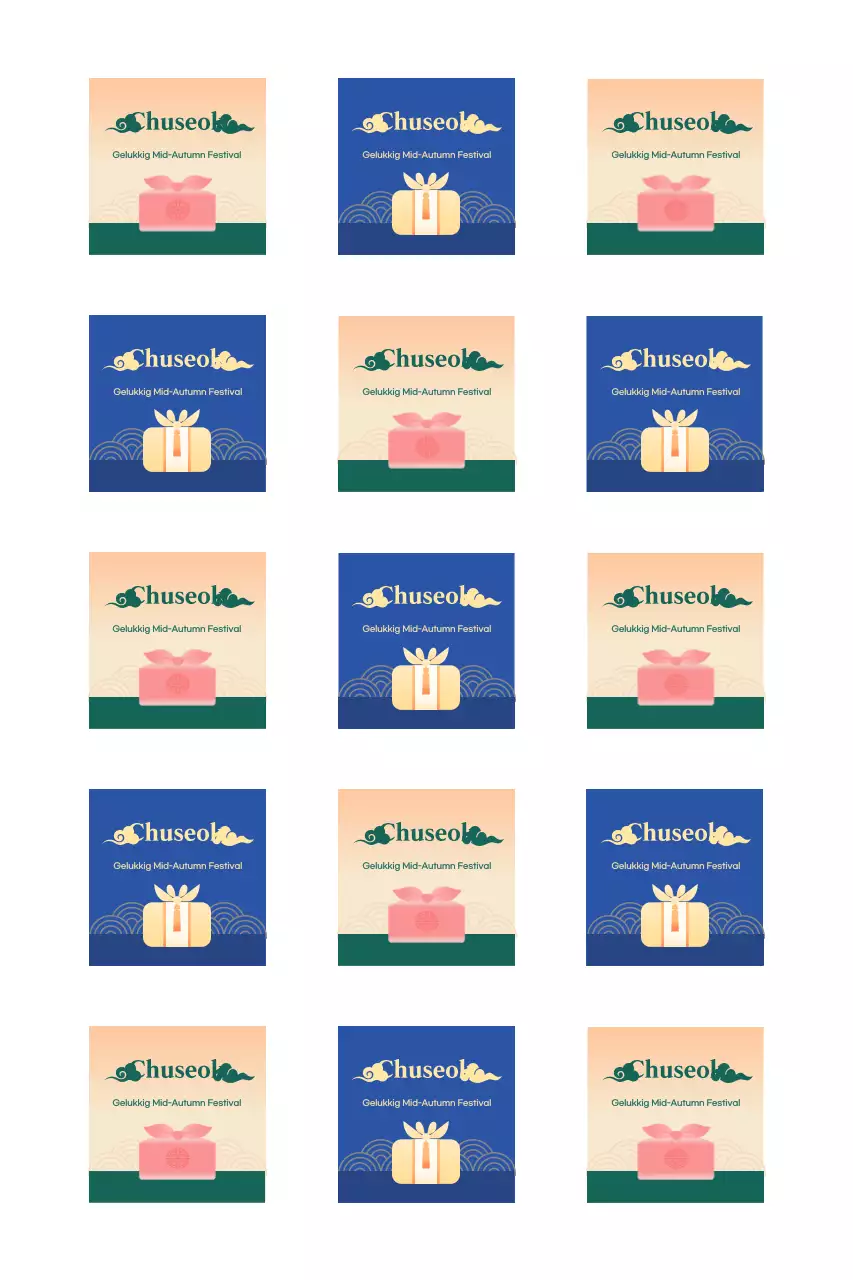 Het promoten van traditioneel Chuseok met behulp van gradiënten