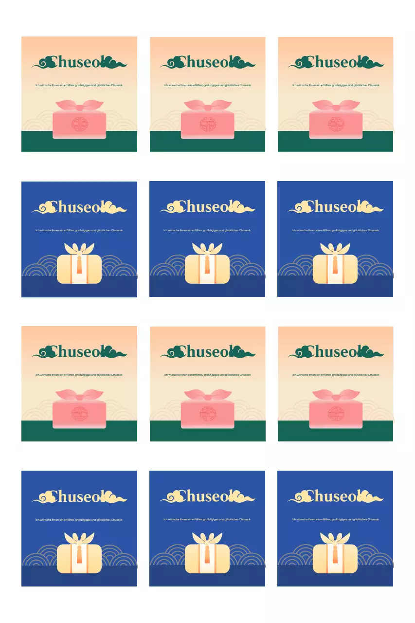 Förderung des traditionellen Chuseok durch Farbverläufe