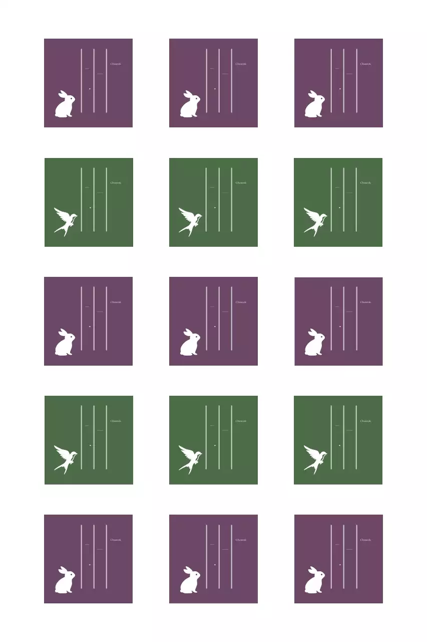 Chuseok-Grüße mit einfachen Tiersilhouetten