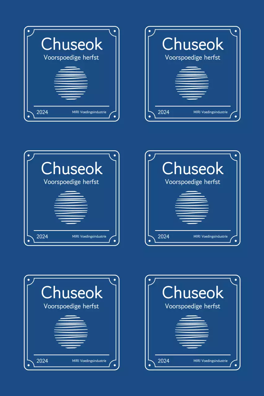 Chuseok-groeten met traditionele grenzen en een zwevende maan