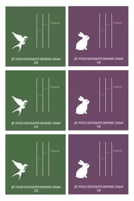 Salutations de Chuseok avec des silhouettes d'animaux simples