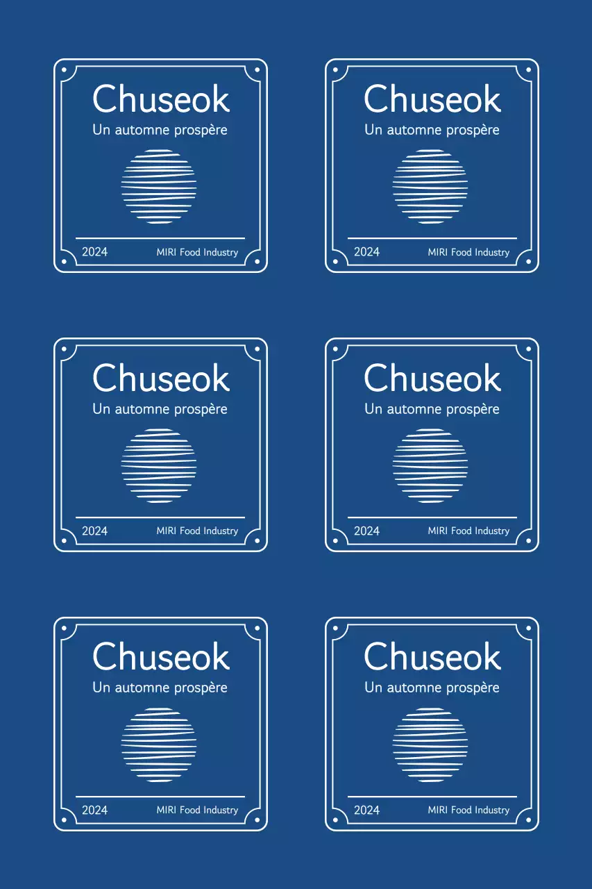 Salutations de Chuseok avec des bordures traditionnelles et une lune flottante