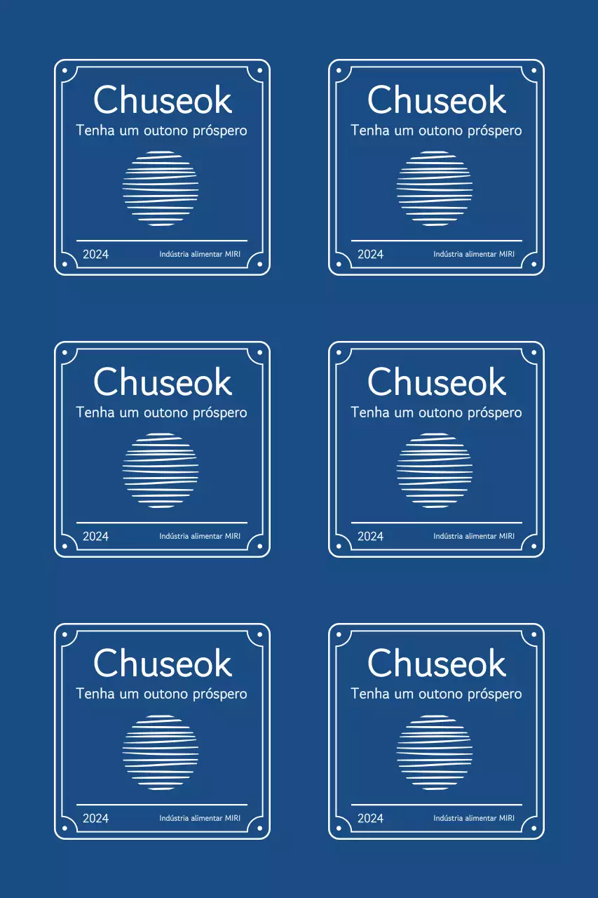 Saudações Chuseok com bordas tradicionais e uma lua flutuante