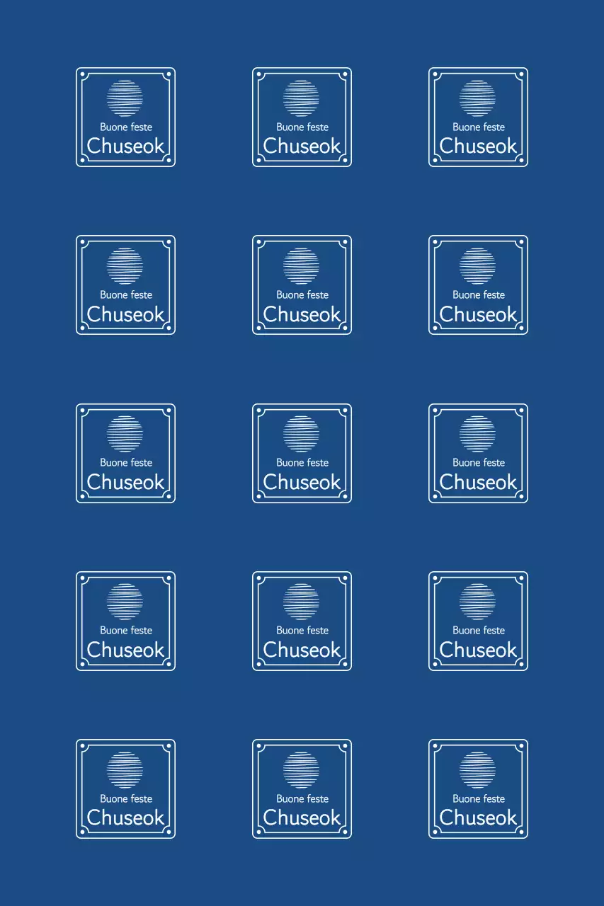 Saluti Chuseok con bordi tradizionali e luna fluttuante