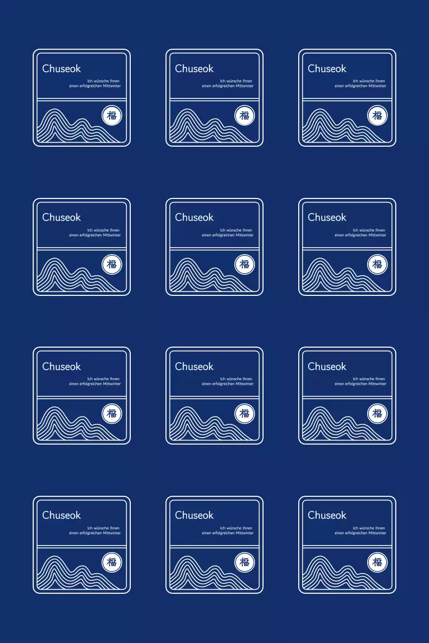 Traditionelle Chuseok-Grüße mit geteiltem Rahmen